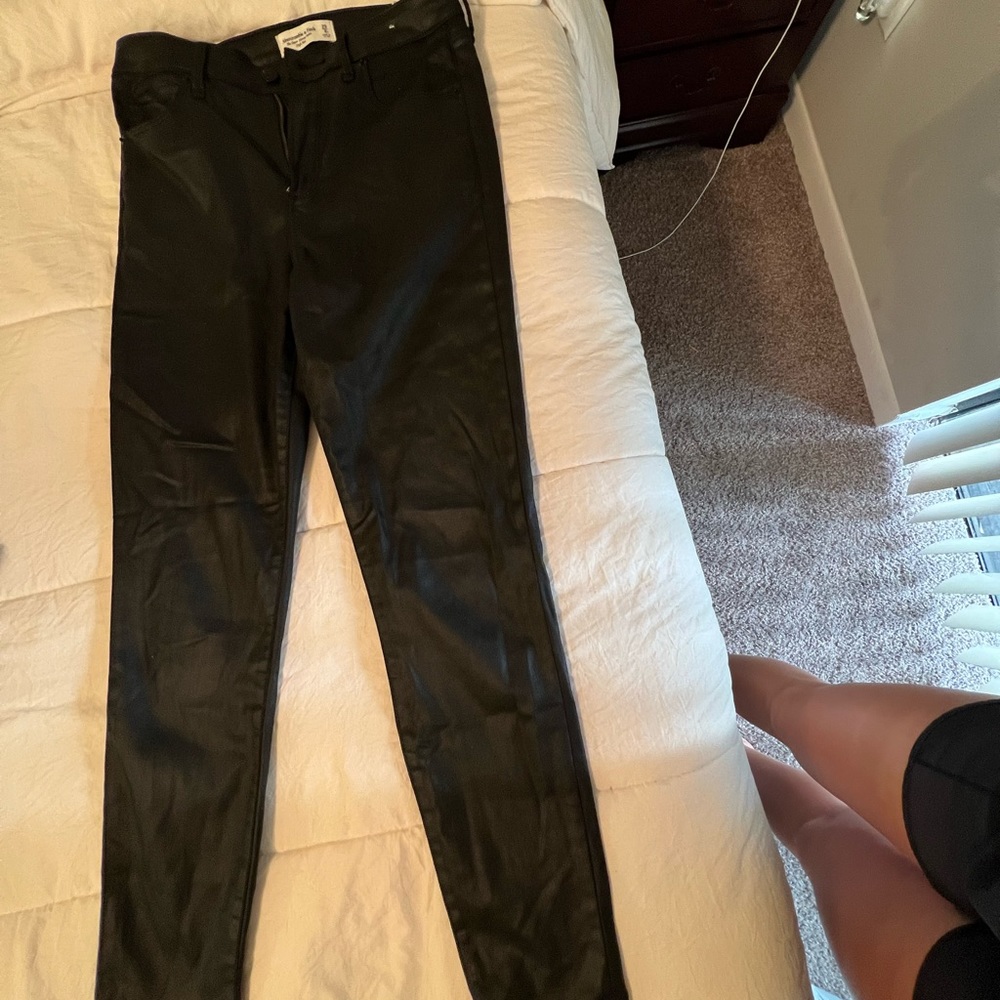 Abercrombie and Fitch Black Coated Skinny Jeans